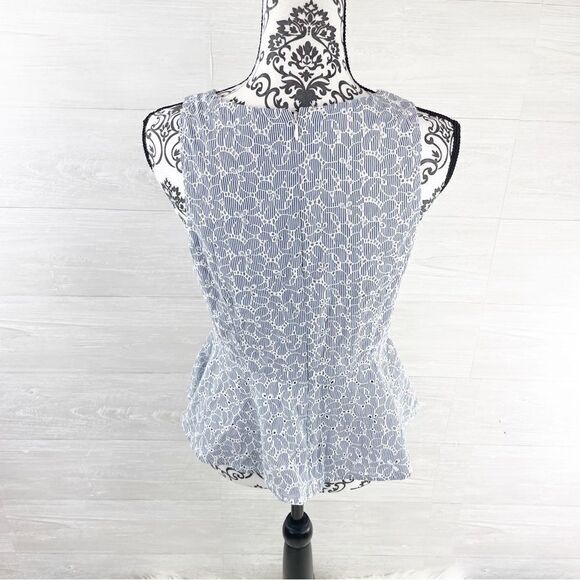Anthropologie HD in Paris Floral Blur Eyelet Peplum Top - Picture 5 of 8